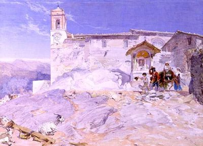 Sta Rocco, Olevano (akvarel na papíře) od Alfred Downing Fripp