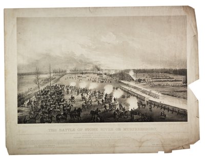 Bitva o Stone River nebo Murfreesboro, 1863 od Alfred E. Mathews