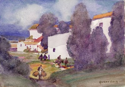 Středomořská vesnice od Alfred East