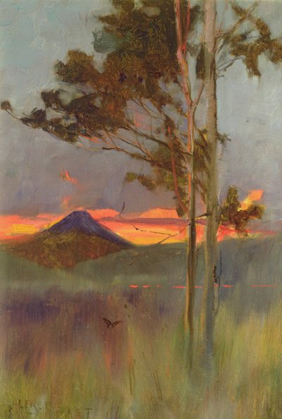 An Angry Night – Hakone Mountains, cca 1889 (olej na panelu) od Alfred East