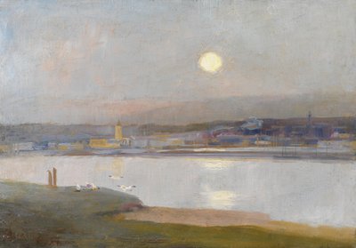 Východ měsíce nad Hayle, z Lelantu, kolem roku 1892 od Alfred East