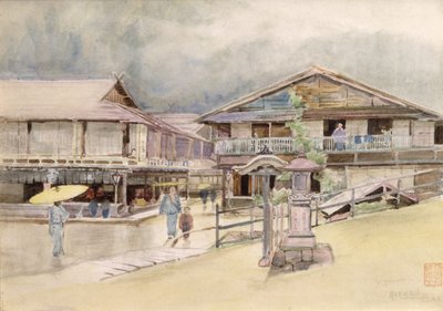 Deštivý den v Yumoto, 1889 od Alfred East