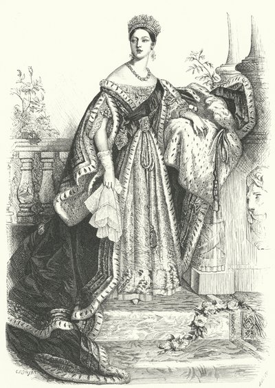 Queen Victoria (rytina) od Alfred Edward (after) Chalon