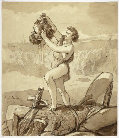 David a Goliáš od Alfred-Edward Chalon