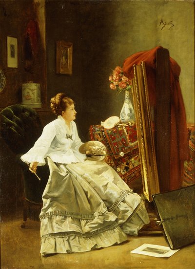Umělec v práci od Alfred Emile Stevens