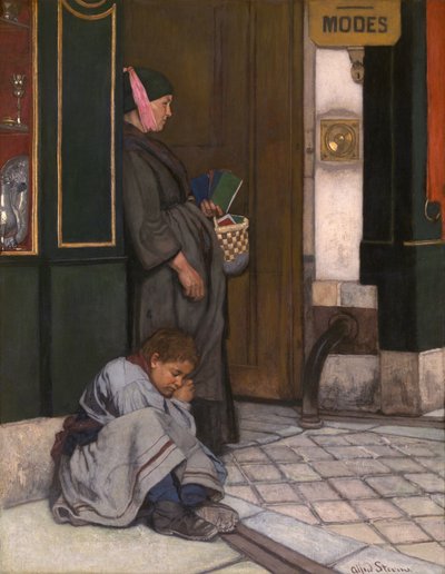 Žebrání tolerováno (olej na plátně) od Alfred Emile Stevens