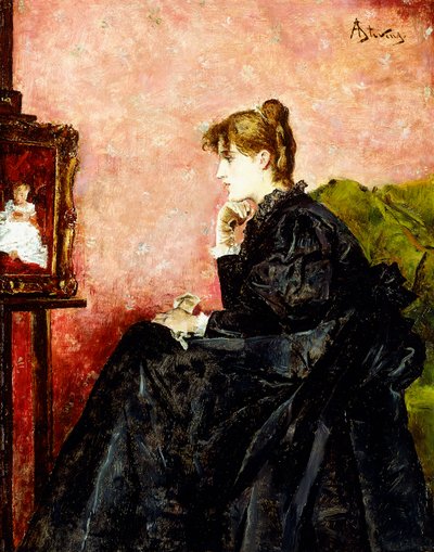 Dáma v černém, od Alfred Emile Stevens
