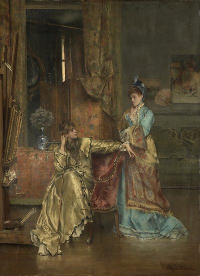 Návštěva, kolem roku 1870 od Alfred Emile Stevens
