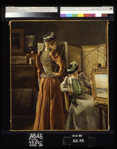 Návštěva studia (olej na plátně) od Alfred Emile Stevens