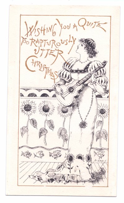 Viktoriánské přání estetiky hrající na housle, cca 1881 (jednobarevné) od Alfred Gray