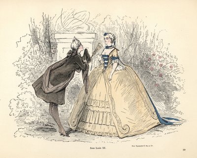 Dámský kostým v době francouzského krále Ludvíka XV od Alfred Grevin