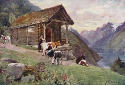 Norský fjord od Alfred Heaton Cooper