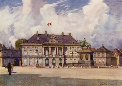 Dánsko: Kodaň, palác Amalienborg (barevné lito) od Alfred Heaton Cooper