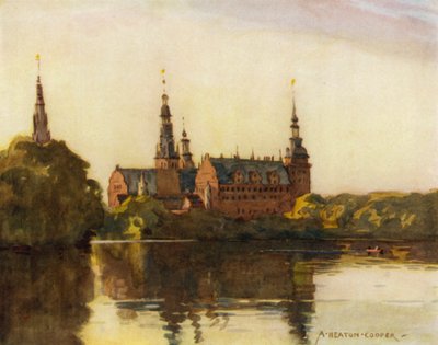 Dánsko: hrad Frederiksborg (barevné lito) od Alfred Heaton Cooper