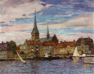 Dánsko: Helsingor, The "Elsinore" of Shakespeare (barevní členové) od Alfred Heaton Cooper