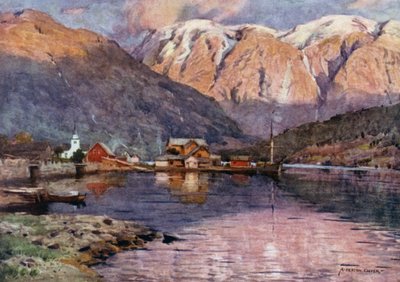 Ulvik, Hardangerský fjord od Alfred Heaton Cooper
