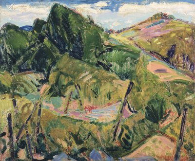 Krajina, kolem roku 1916 (verze 327404) (olej na gessoedové desce) od Alfred Henry Maurer