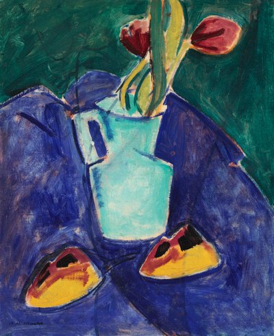 Tulipány v zelené váze od Alfred Henry Maurer