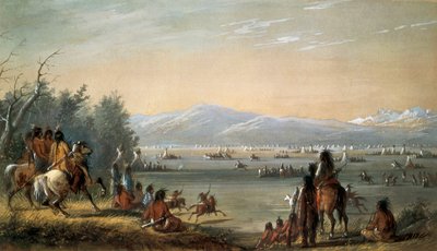 Indiánská vesnice. Dílo Alfreda Jacoba Millera (1810-1874) od Alfred Jacob Miller