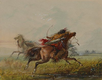 Vyhnutí se šípu (Vrána) od Alfred Jacob Miller