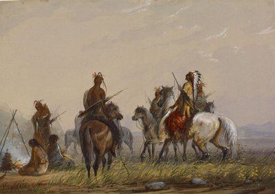 Expedice za účelem odchytu divokých koní – Siouxové od Alfred Jacob Miller