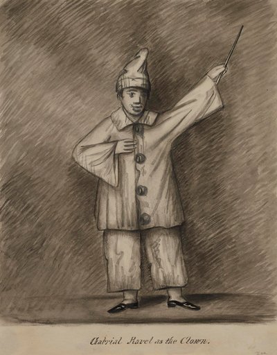 Gabriel Ravel jako klaun od Alfred Jacob Miller