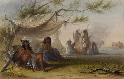 Indiánské tábořiště od Alfred Jacob Miller