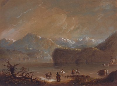 Lake, Wind River Mountains, c.1837 (akvarel na papíře) od Alfred Jacob Miller