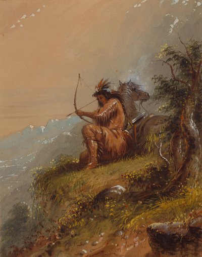 Pawnee Supplying Camp, cca 1837 (akvarel na papíře) od Alfred Jacob Miller