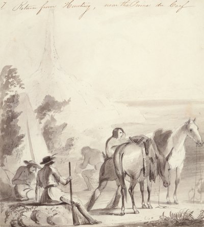 Návrat z lovu, cca 1837 (olej na kartonu) od Alfred Jacob Miller