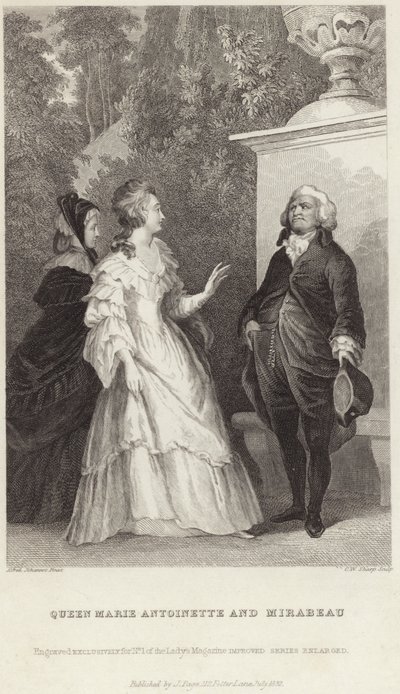 Královna Marie Antoinetta a Honore Gabriel Riqueti od Alfred Johannot