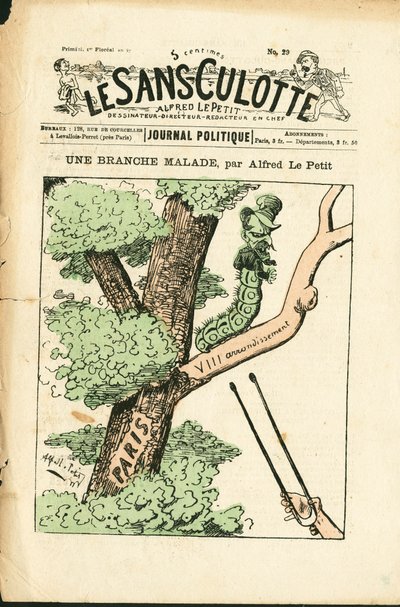 Obálka “”Le Sans-Panlotte””, číslo 29, satirická barva od Alfred Le Petit