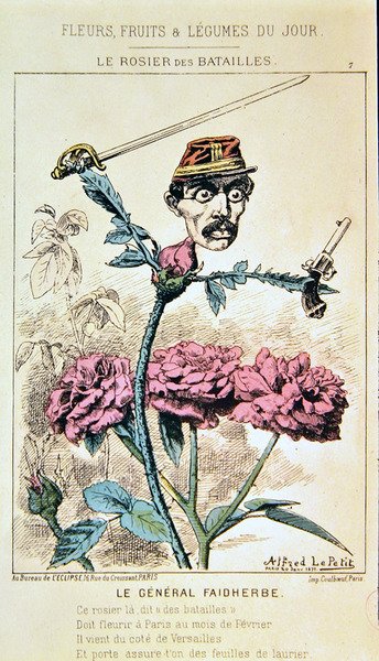 Generál Louis Faidherbe, z kresleného seriálu „Květiny, ovoce a zelenina dne“ od Alfred Le Petit