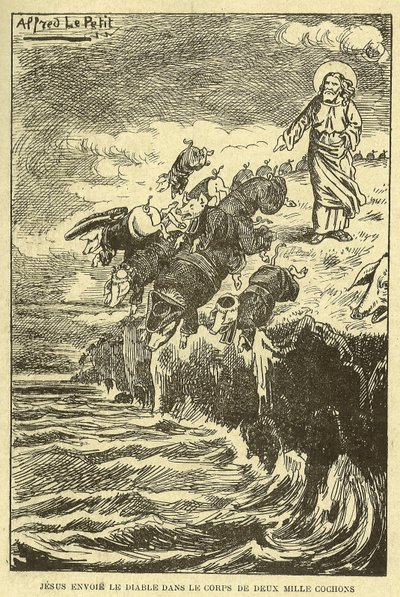 Ilustrace Alfreda Le Peta (1841-1909) v Gros-Jean et son cure od Alfred Le Petit