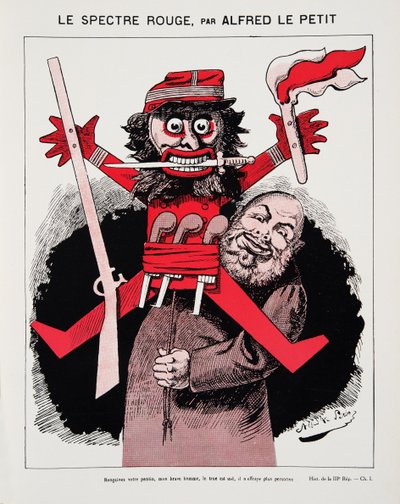 The Red Spectre, z Dějiny třetí republiky, sv. I, Politické dějiny, nakl. 1933 (barevné lito) od Alfred Le Petit