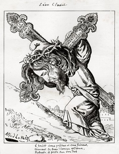 karikatura Leona Cladela, kolem 1875-80 (rytina) od Alfred Le Petit