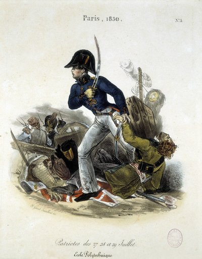 Polytechnik během revoluce 1830 Lemercier. od Alfred Leon Lemercier