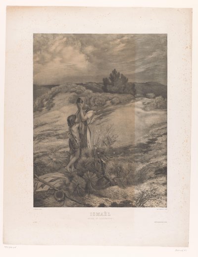Hagar a Ismael v poušti Ismaël (Musée du Luxembourg) (název na předmětu) od Alfred Louis Bahuet