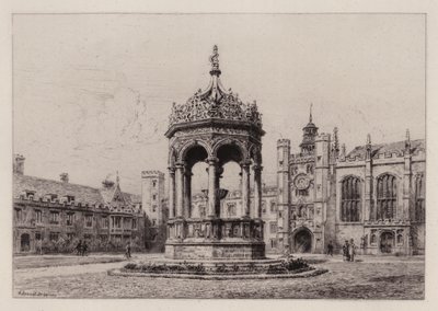 Cambridge: The Great Court of Trinity College (lept) od Alfred Louis Brunet Debaines