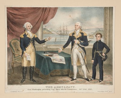Armáda a námořnictvo, Genl. Washington představuje kapitánovi Barrymu jeho komisi od Alfred M. Hoffy