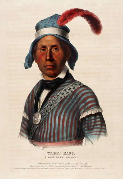 Yaha-hajo. Seminolský náčelník. od Alfred M. Hoffy