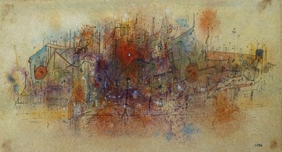 Bez názvu, kolem 1943-44. (akvarel, pero a inkoust na papíře) od Alfred Otto Wolfgang Schulze Wols