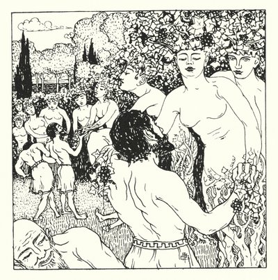 Lucianova Pravdivá historie: Vinařky (rytina) od Alfred Payne Garnett
