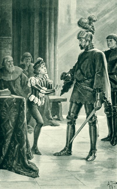 Admirál Sir Andrew Wood a James IV, ilustrace z „Historie skotského lidu“ od Thomase Thomsona od Alfred Pearse
