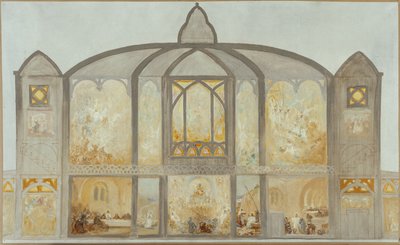 Skica kostela Saint-Jean de Montmartre, kolem roku 1900 (olej) od Alfred Plauzeau
