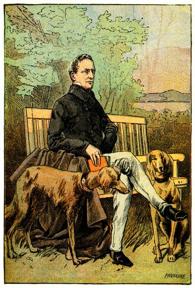 Básník Alphonse de Lamartine se svými psy od Alfred Prunaire