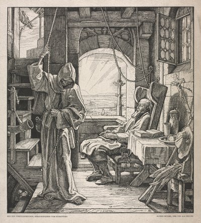 Tanec smrti: Smrt jako přítel, 1850. od Alfred Rethel