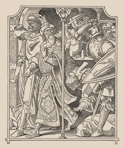 Nibelungové. Etzel a Kriemhild, 1840-1841. od Alfred Rethel