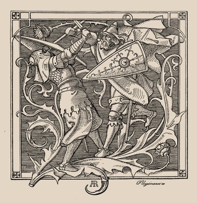 Die Nibelungen. Hagen z Tronecku zabíjí Iring, 1840-1841. od Alfred Rethel
