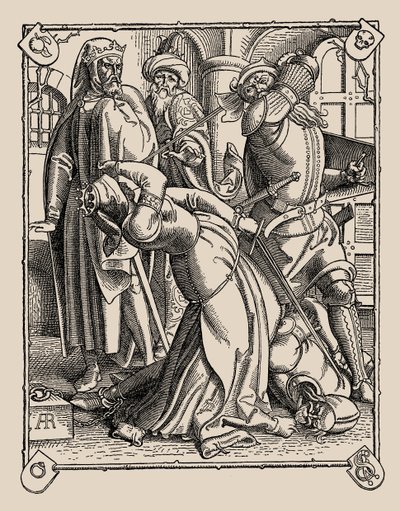 Die Nibelungen. Jak byli zabiti Gunther a Hagen a Kriemhild, 1840-1841. od Alfred Rethel